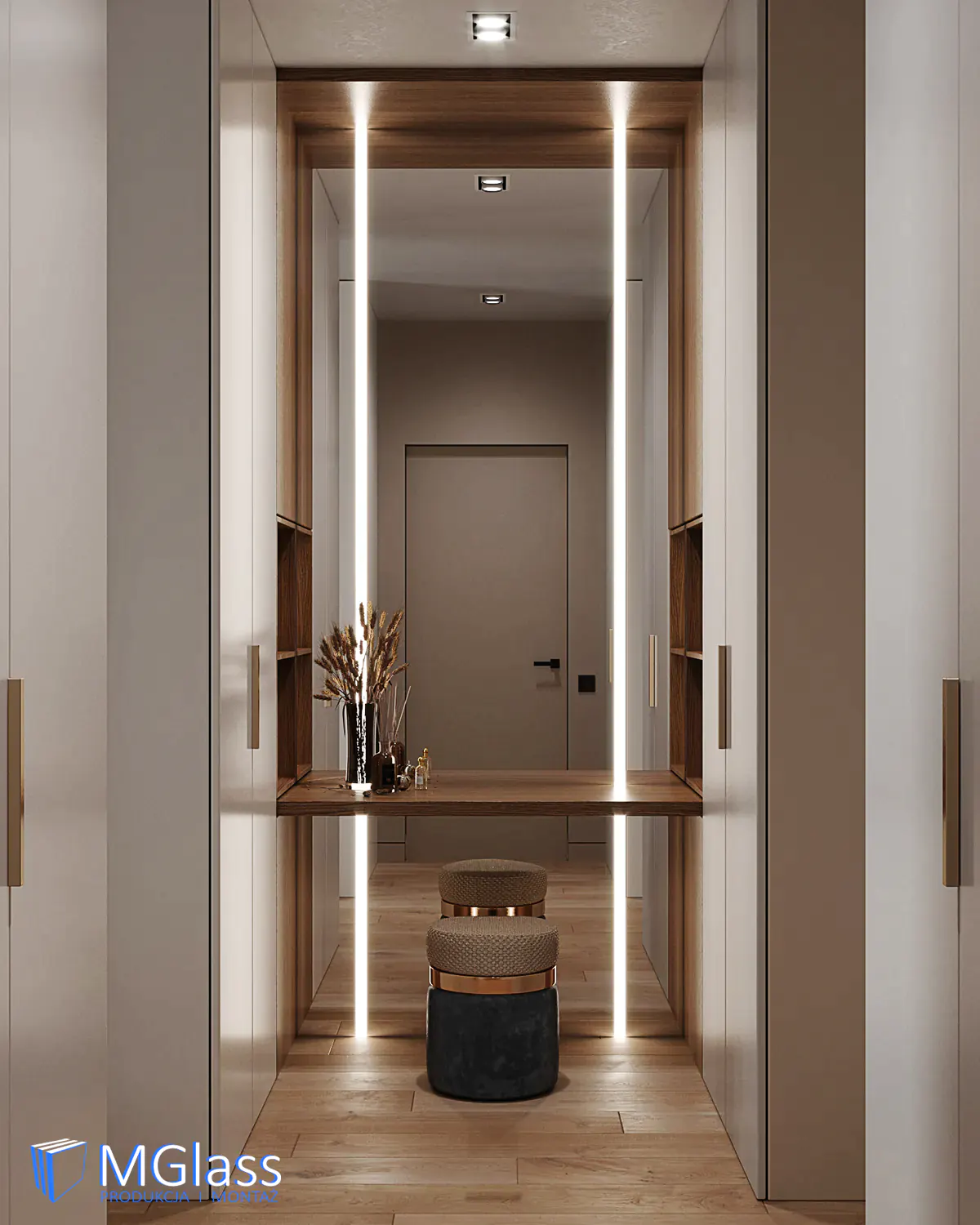 Zastosowanie lustra brązowe na wymiar.