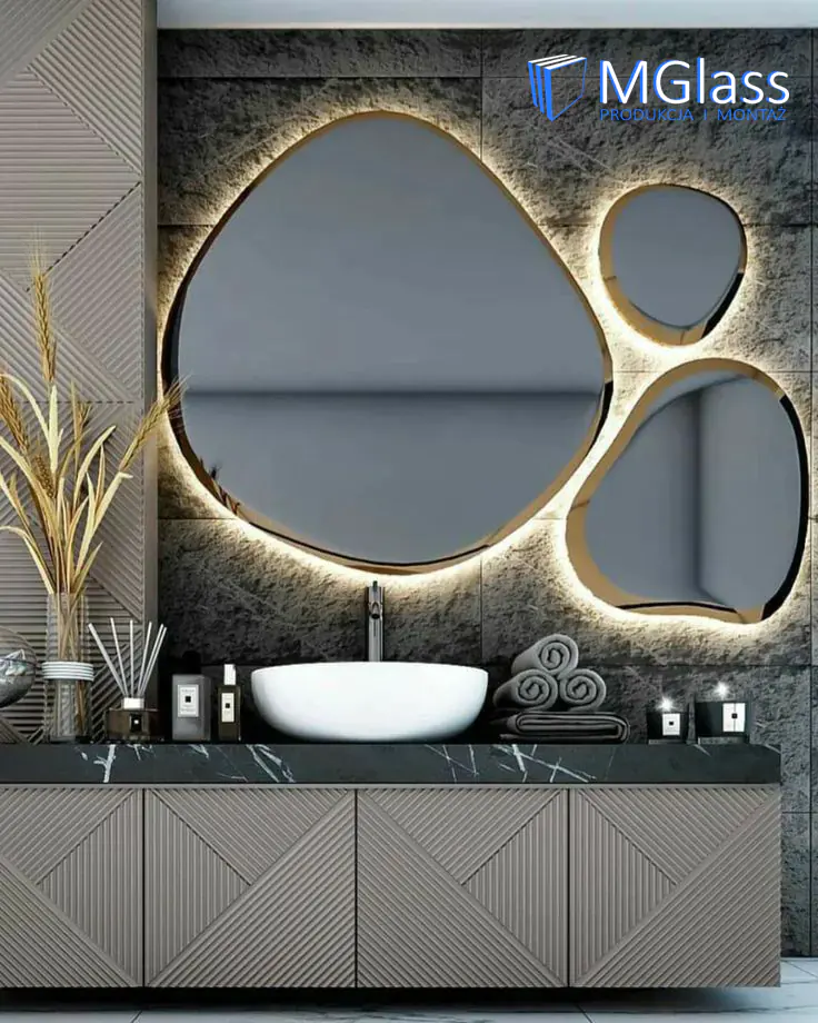 Charakterystyka wrazenie optyczne lustro grafitowe na wymiar z montażem Gdańsk Sopot Gdynia Trójmiasto.