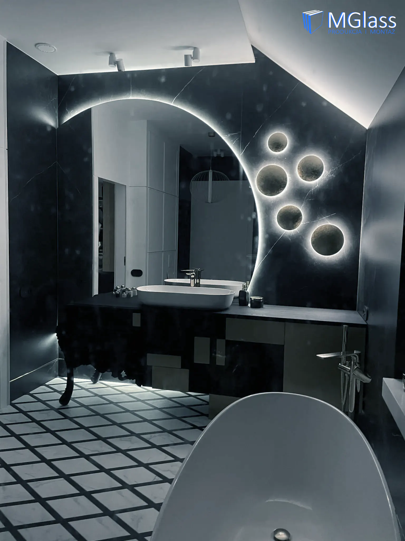 Lustro grafitowe na wymiar.