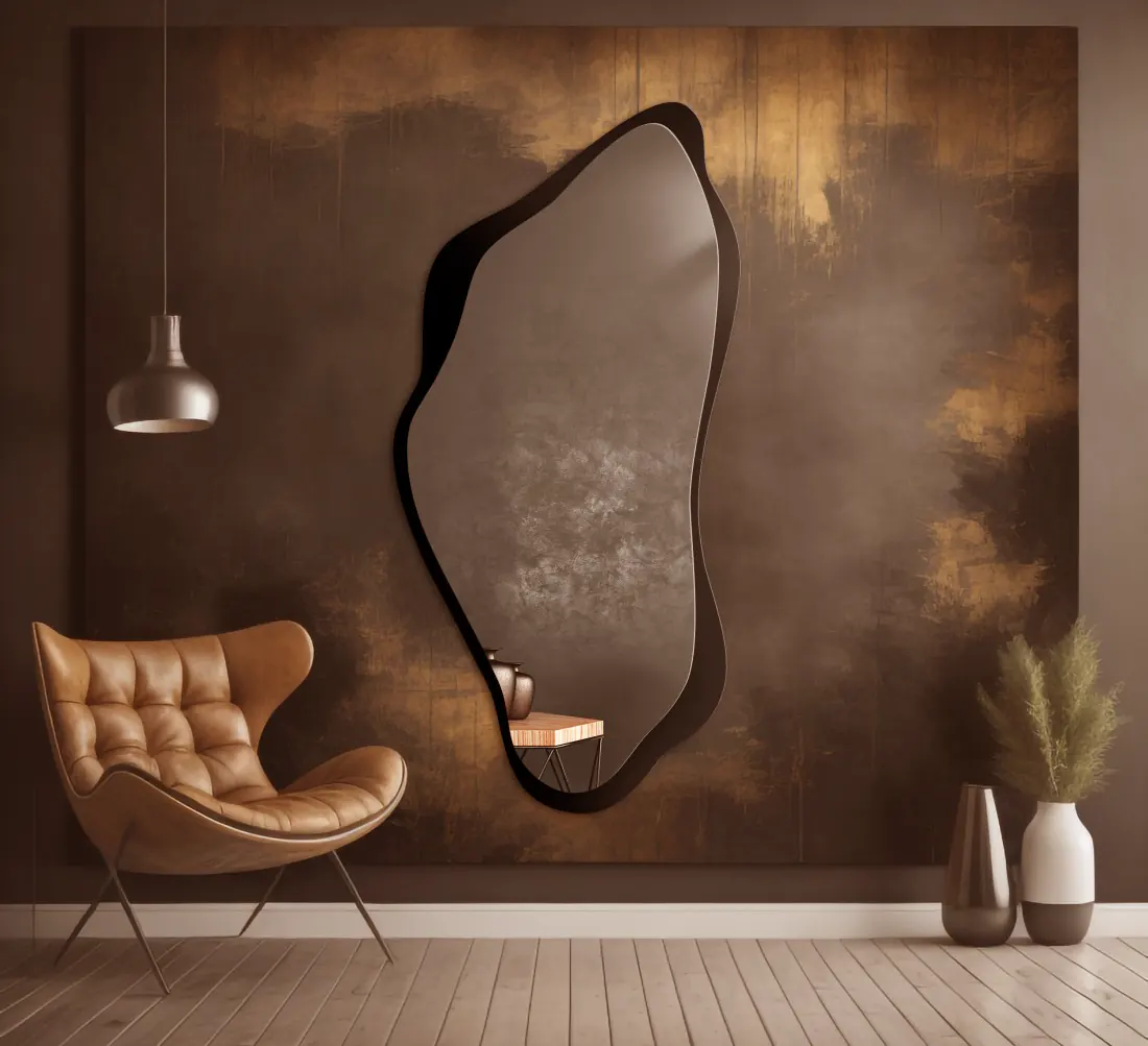 Obrobka lustra nieregulrne na wymiar z montażem.