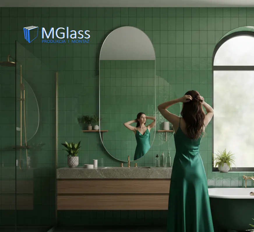 Lustro owalne na wymiar z montażem.