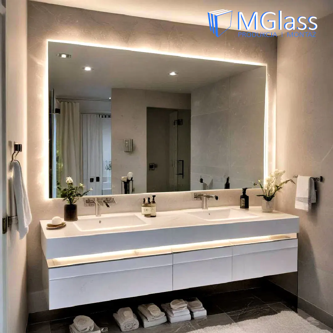 Panoramiczne poziome lustra na wymiar z montażem Gdańsk Sopot Gdynia Trójmiasto pruszcz gdanski.